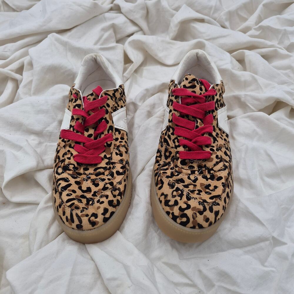 NEW MIA Axel Sneakers Jaguar leopard-print retro gum sole women's size 7